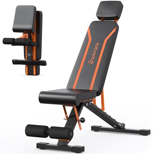 350KG hantelbank klappbar - Trainingsbank mit 1 6 MM Verdickter Stahl Schrägbank für Fitnessstudio zu Hause hantelbank verstellbar Flach Rückgang Bankdrücken Bank