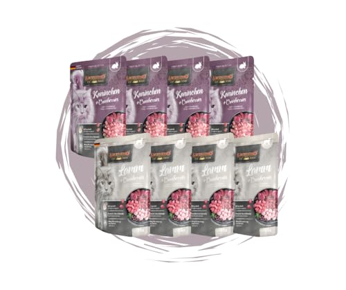 Leonardo Frischebeutel 8x85 g - Katzenfutter - Nassfutter - Multi Bundle - Sparpaket - Pouch - Verschiedene Sorten 85 g 4X Kaninchen Cranberries 4X Lamm Cranberries