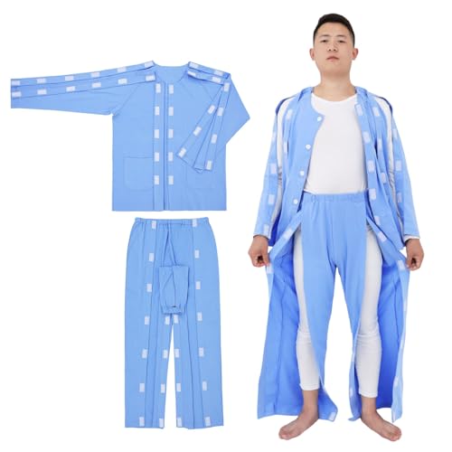 Generisch Staubdichte Kleidung schutzanzug schutzkittel Labormäntel für verschiedene Körpergrößen Blaue Labormäntel Schutzkleidungsset schützender Overall Krankenhauskleid Vlies