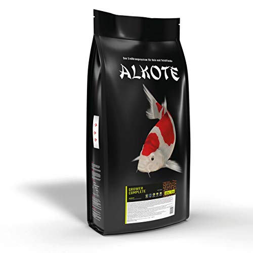 ALLCO Premium Premium 1-Jahreszeitenfutter für Kois und Zierfische Sommermonate Schwimmende Pellets 6 mm Hauptfutter Grower Complete 9 kg