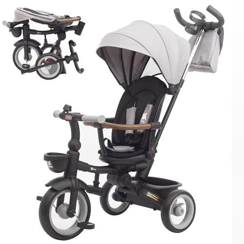 Twinly   Evolutionäres für Babys Sami faltbar drehbarem Sitz um 360 Grad drehbar 2 Kinderwagen Lauflernspielzeug 1 5 oder 25kg Licht ausziehbares Verdeck Grey