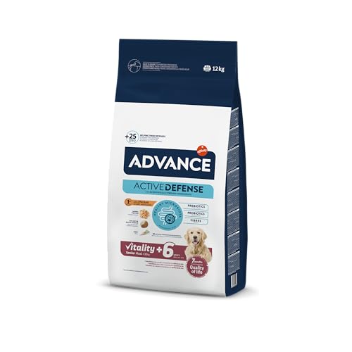 Advance Vitality Senior Maxi Trockenfutter für ältere Hunde 6 Jahre großer Rassen mit Huhn 12 kg