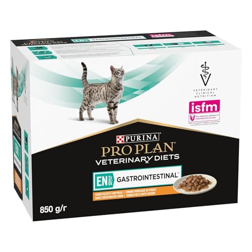Purina Pro Plan Veterinary Diets EN Gastrointestinal Huhn 10 x 85 g Frischebeutel Kann dabei helfen akute Resorptionsstörungen des Darms zu verringern
