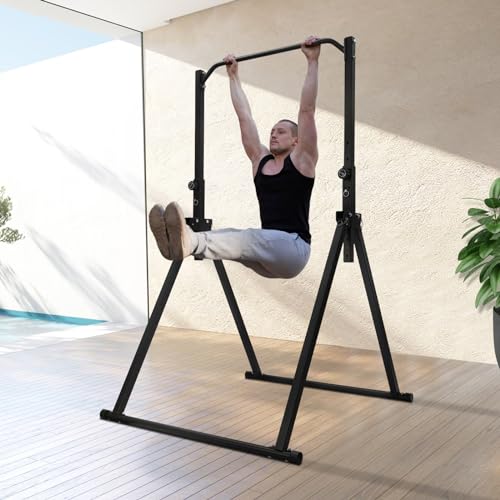 Dip-Stationen Pull Up Bar Klimmzugstange Kraftturm Kraftstation mit Klimmzugstange Einstellbare Höhe Faltbar Home Gym Dreiecksstruktur Klimmzüge