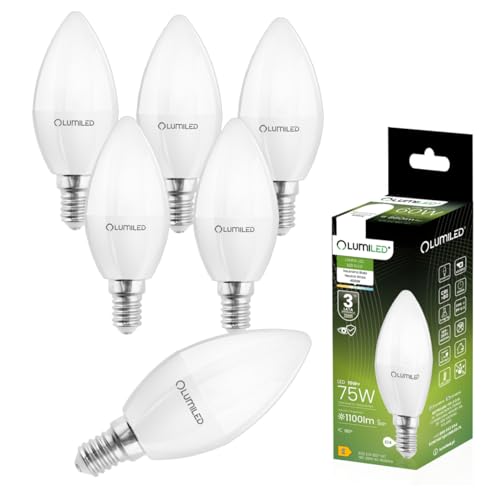 Lumiled LED E14 B35 Kerzenlampe 10W ersetzt 75W 230V 1100lm 4000K Neutralweiß Nicht Dimmbar für Kronleuchter und Deckenlampe 6er Pack