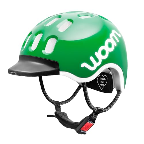woom Kids Helm Fahrradhelm für Kinder mit Visier für Jungen und Mädchen 46 50 cm Größe XS Verstellbar Aufprallschutz Grün woom Green