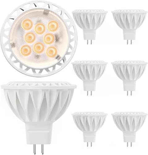 GOHDLAMP GU5.3 LED Warmweiß Leuchtmittel 2700K MR16 LED Spot Light Glühbirnen 6 Stück Nicht Dimmbar 5W 12V MR16 LED Bulb 450Lm 38 Abstrahlwinkel Lampe für Landschaft Einbau und Track Lighting