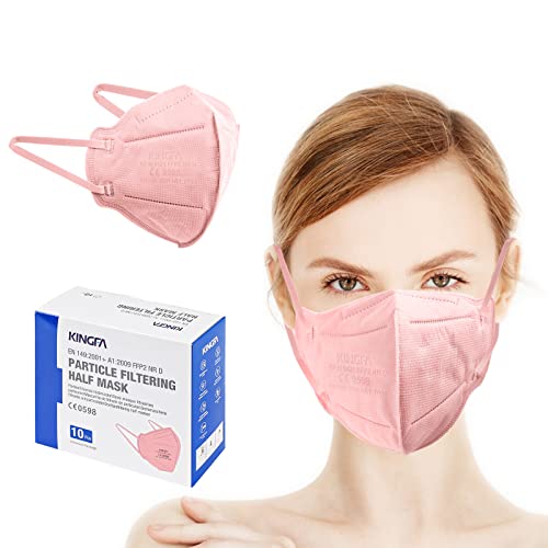 KINGFA FFP2 Maske CE Zertifiziert Geringer Atemwiderstand 20% längere Ohrbänder Brillenträger 30 Stück Rosa 1 Stück 30er Pack