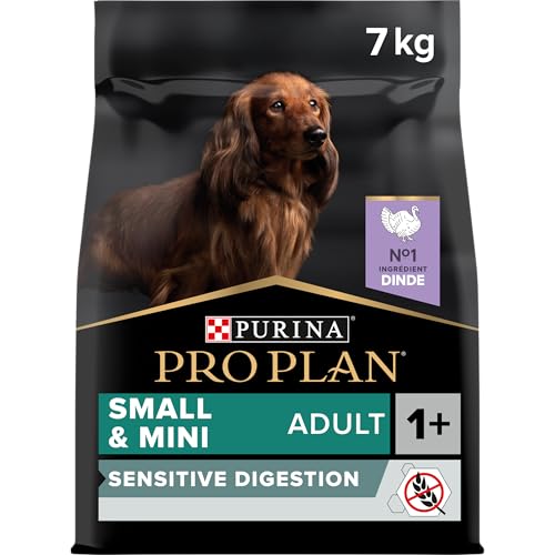 PURINA PRO PLAN Sensitive Verdauung Komplettes Trockenfutter für kleine erwachsene Hunde fördert ein gesundes Verdauungssystem Reich an Truthahn Trockenfutter erwachsene Hunde 7 kg