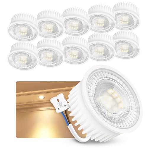 linovum LED Modul 230V warmweiß 3000K ultraflacher Ersatz für GU10 MR16 Höhe 23mm - LED-Leuchtmittel 50mm 2W Spot Licht