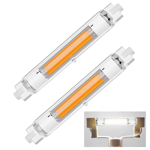 Dvnoua R7S LED 118mm Dimmbar 30W R7S LED 118mm Lampen Ersatz für 300W J78mm Halogenstab Led R7s Glühbirne Warmweiß 3000K 3000LM Kein Flackern 360 Abstrahlwinkel 2er Pack