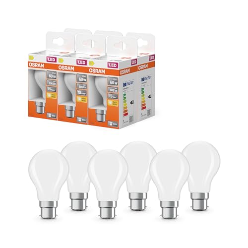 OSRAM LED-Lampe Star Kolbenform A60 Filament 2700 K warmweiß 5 9 W B22d matt 806 lm 15.000h für Decken- und Stehleuchten blendfrei