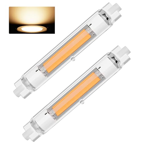 ZJZG R7S LED 118mm Dimmbar 30W R7S 118mm Ersatz für 300W Halogen Leuchtmittel Leuchtmittel LED Stab Warmweiß 3000K 3000LM Kein Flackern 360 Abstrahlwinkel 2er Pack