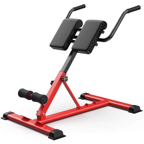 Mixtric Römischer Stuhl Rückenstreckbank Klappbares Trainingsgerät Verstellbare Beinpresse Hyperextensionsbank Für Das Fitnessstudio Zu Hause Für Bauchmuskeltraining Rot