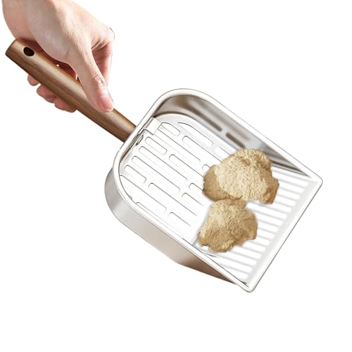 Streuschaufel 1 X Katzenstreuschaufel Katzen- Und Kätzchenkotschaufel Mit Holzgriff Tiefenreinigungswerkzeug Robuster Netzschaufel Für Mehrere Haustiere Haushalt Wohnung Zuhause Wohnheim Wo