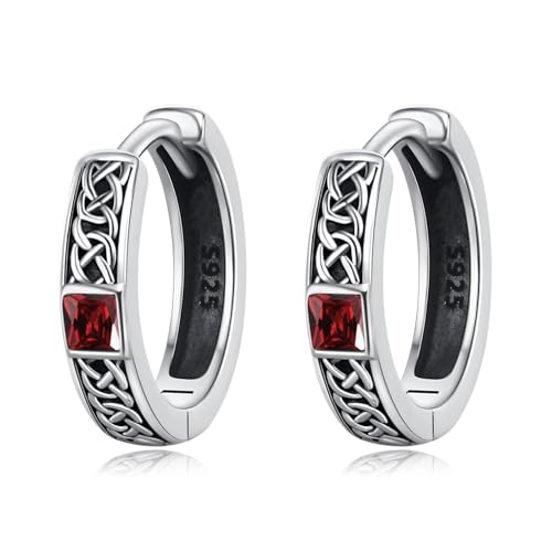 Wikinger Keltischer Knoten MäNner Herren Ohrringe Silber 925 Creolen Klein Cool Hypoallergene Modeschmuck Ohrringe Damen Schmuck