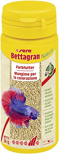 sera Bettagran Nature 50 ml 24 g - Feingranulat mit 50 mg kg Futter natürlichem Astaxanthin für Betta Fischfutter fürs Aquarium Salmler Neon Co.
