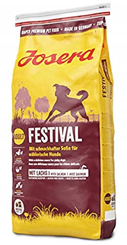 JOSERA Festival 1x 15kg Hundefutter mit leckerem Soßenmantel Super Premium Trockenfutter ausgewachsene Hunde 1er Pack