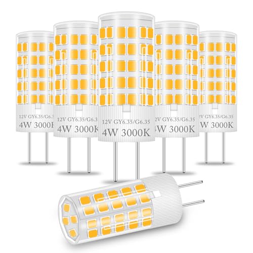 ZHENMING 4W.35 Warmweiss 3000Kühbirnen JC Bi Pin Sockel Lampe Ersetzt 40W JC.35 Halogen Stiftsockellampe 6 Stück