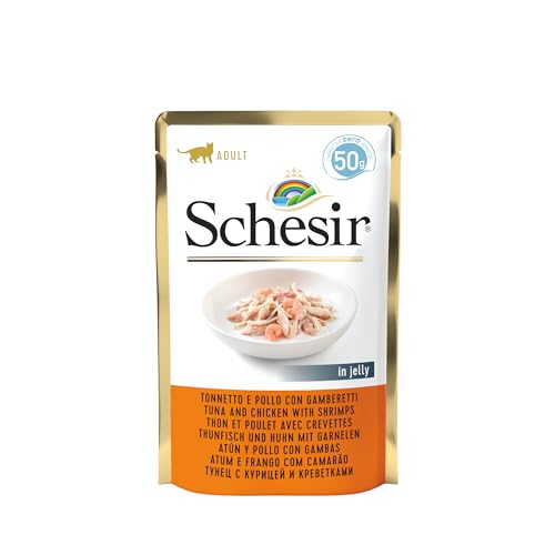 Schesir Cat Jelly Thunfisch und Huhn mit Garnele Katzenfutter 30 Beutelx 50 g