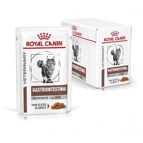 Royal Canin Veterinary Gatrointestinal Moderate Calorie 12 x 85 g Diät-Alleinfuttermittel für Katzen Zur Linderung akuter Resorptionssto rungen des Darms Hohe Akzeptanz