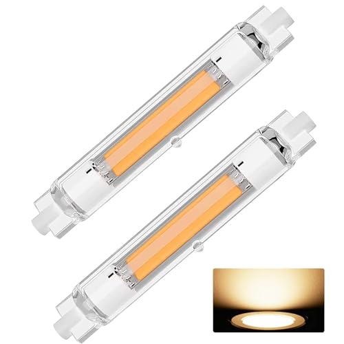 FDHVCB R7S LED 118mm 30W Dimmbar 30W R7S LED Lampen 118mm Ersatz für 300W J118mm Halogen Leuchtmittel R7S LED COB Glühbirne Warmweiß 3000K 3000LM 360 Abstrahlwinkel Kein Flackern 2er Pack