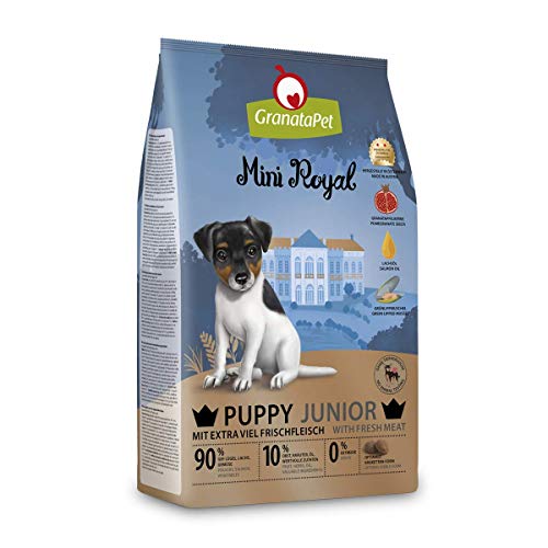 GranataPet Mini Royal Junior 1 kg Trockenfutter für Hunde Hundefutter ohne Getreide ohne Zuckerzusatz Alleinfuttermittel für Welpen