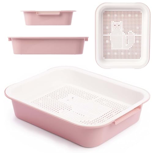 4BIG.fun Schalentoilette Katzenklo Kätzchen WC Reinigungssieb Rosa Katzentoilette Tray