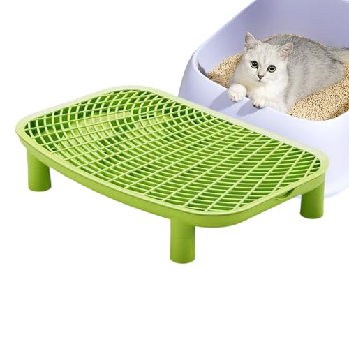 Matte für Katzenstreu Spritzwassergeschützte Stufe 46 x 30 x 9 cm Pedal Perr Katzenstreu aus PP Matte für Katzenstreu tragbar wiederverwendbar für kleine ältere Katzen Wohnzimmer