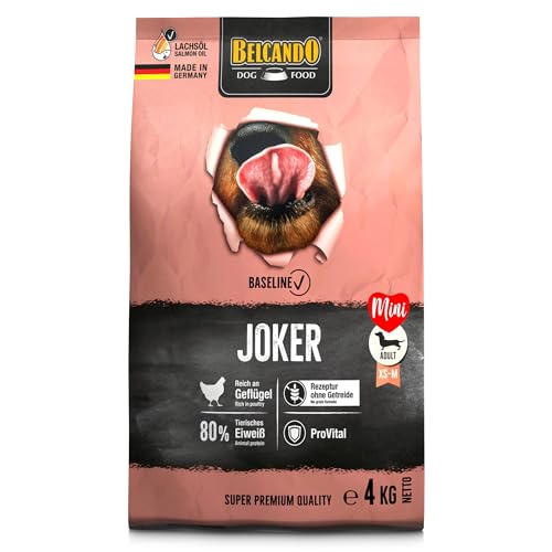 BELCANDO Baseline Joker 4kg Getreidefreies Trockenfutter für Hunde Für ausgewachsene Hunde Kleiner und mittlerer Rassen