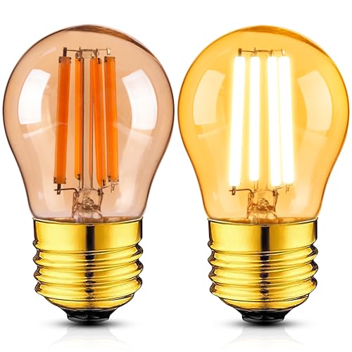 Century Light E27 LED Dimmbar Lampe Warmweiss Birne Warmweiß 2000K 500 Lumen 6W Led Glühbirne Ersatz für herkömmliche 40W 60W-Leuchtmittel Classic Filament Fadenlampe Amber Glas 2 stück