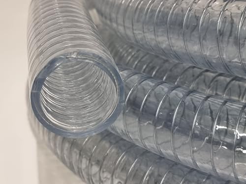 PVC Spiralschlauch Saugschlauch Druck Förderschlauch 25 mm 10 m Länge Transparent