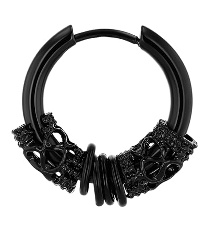 Akzent Wasserfeste Edelstahl Ohrringe Creolen in Schwarz für Damen 100% Wasserfest Hautverträglich