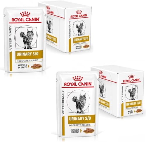 Royal Canin Veterinary Urinary S O Moderate Calorie Doppelpack 2 x 12 x 85 g Diät-Alleinfuttermittel für Katzen Zur Auflösung von Struvitsteinen Niedriger RSS-Wert