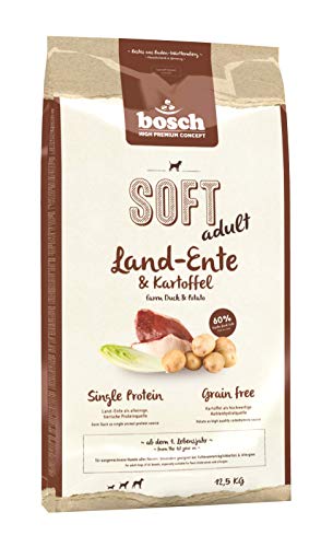 bosch HPC SOFT Land-Ente Kartoffel halbfeuchtes Hundefutter für ausgewachsene Hunde aller Rassen Single Protein Grain-Free 1 x 12.5 kg