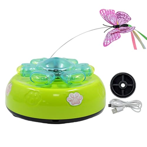 Fluttering Butterfly Cat Toy Electronic Motion Pet Toy With Lights Obstacle Sensor Rechargeable 500mAh Battery Engaging Activity For Indoor Cats Keeps Adult Felines Entertained Stimulates