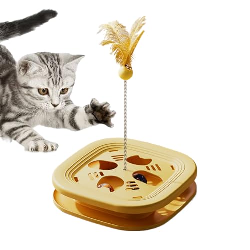 Generisch Puzzlespielzeug Für Katzen - Labyrinth Spiel Mit Ball Angel Interaktives Katzen Spielzeug mit Knobelbox Für Kätzchen Indoor Training Geistige Anregung Kratzaktivität Langeweile Vorbeugung