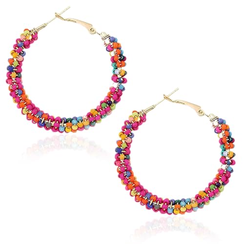 PYEUIFT mehrfarbigen in Kreisform und Tropfenohrringen