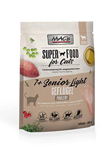 MAC S Trockenfutter CAT 7 SENIOR LIGHT getreidefrei für Katzen 300g