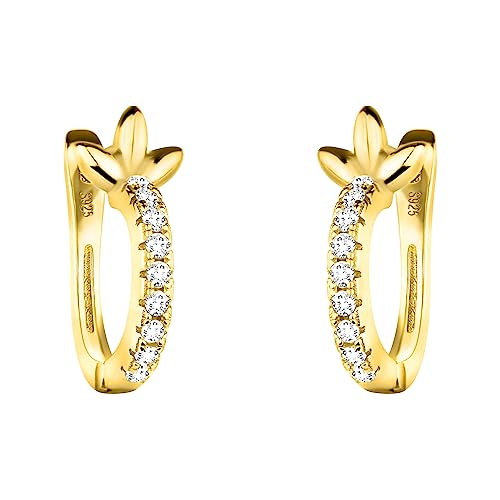 SOFIA MILANI - Damen Ohrringe 925 Silber - vergoldet golden - Zirkonia Creole - E2045