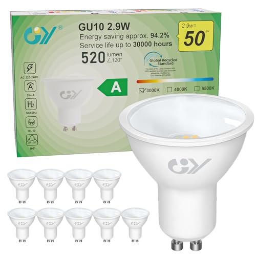 GY LED 2 9W 520 Lumen 3000K Warmweiß Glühbirnen 50W 110 Energiesparlampe 10er Pack