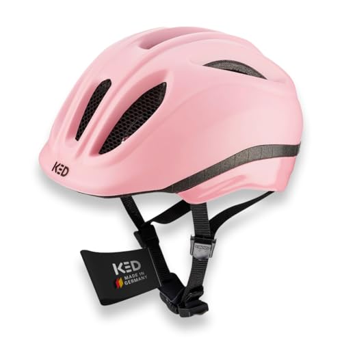 KED Meggy II Trend Kinder Fahrradhelm Insektenschutznetz Integriertes LED-Rücklicht maxSHELL Technologie Flamingo Pink Matt 49-53 SM