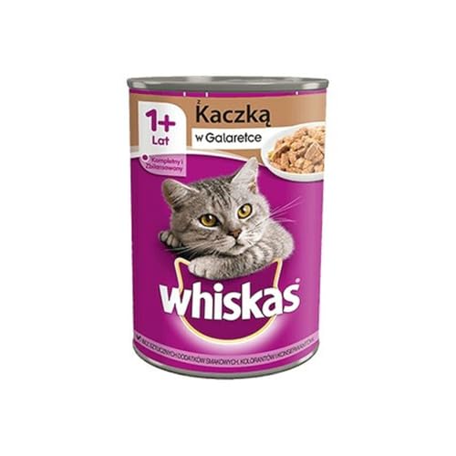 Whiskas Katzenfutter Nassfutter Adult 1 mit Ente in Gelee 6 Dosen 6 x 400g