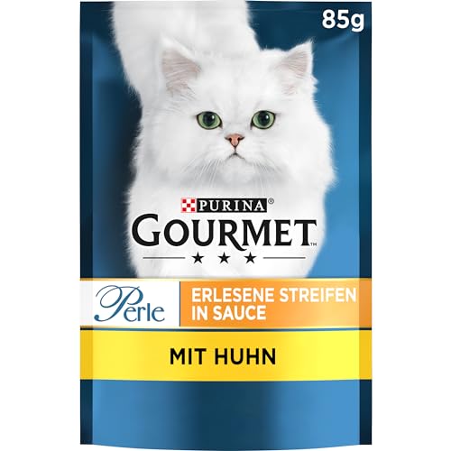  PURINA Perle Erlesene Streifen Katzenfutter nass mit Huhn 26er Pack 26x 85g