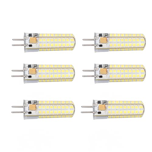 Tbest LED-Birnen 6 Stück GY6.35 LED-Birnen 7 W AC DC 12 V 700 Lm 72 LEDs 360-Grad-LED-Mais-Glühlampe für Pendelleuchten Deckenleuchten Weiß 6000K