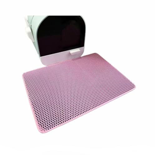 Katzenstreu Matte Katzenstreumatte wasserdichte Unterlage FüR Katzentoilette Katzenklo Katzenmatte SchüTzt Den Boden Vor Bevorzugt Von Katzenliebhabern Haustier Teppich Rosa 60x90 cm