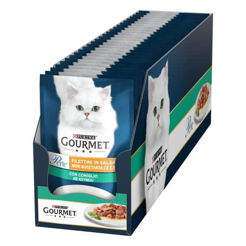 Purina Gourmet Perlen Filets in Sauce Nassfutter für Katzen mit Kaninchen 26 Beutel 85 g