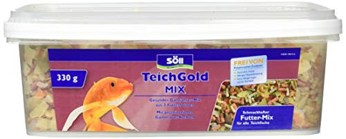 Söll 18811 TEICH-GOLD Mix 330 g - Ganzjahresfutter aus 3 Futterformen zum Füttern von Teichfischen für eine ausgewogene Fischernährung