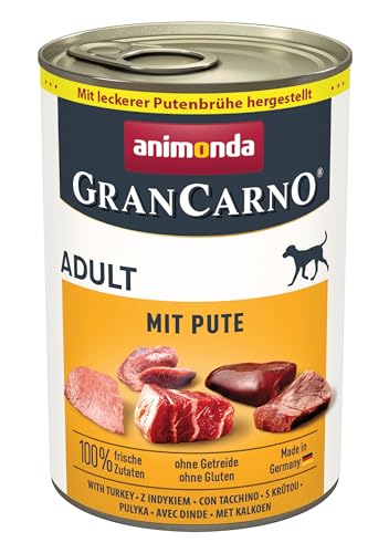 animonda Grancarno Hundefutter Nass Nassfutter fÃ¼r Hunde Adult mit Pute 6 x 400 g