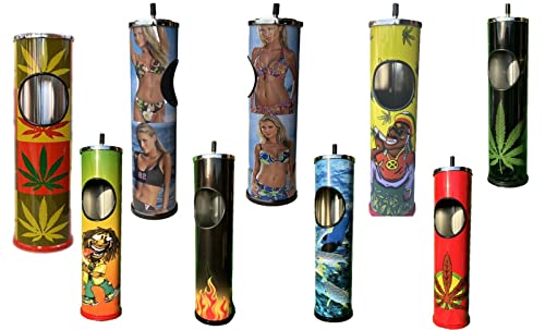 Standaschenbecher Aschenbecher Drehaschenbecher Windaschenbecher Ver. Motiven Hanfblatte Schwarz